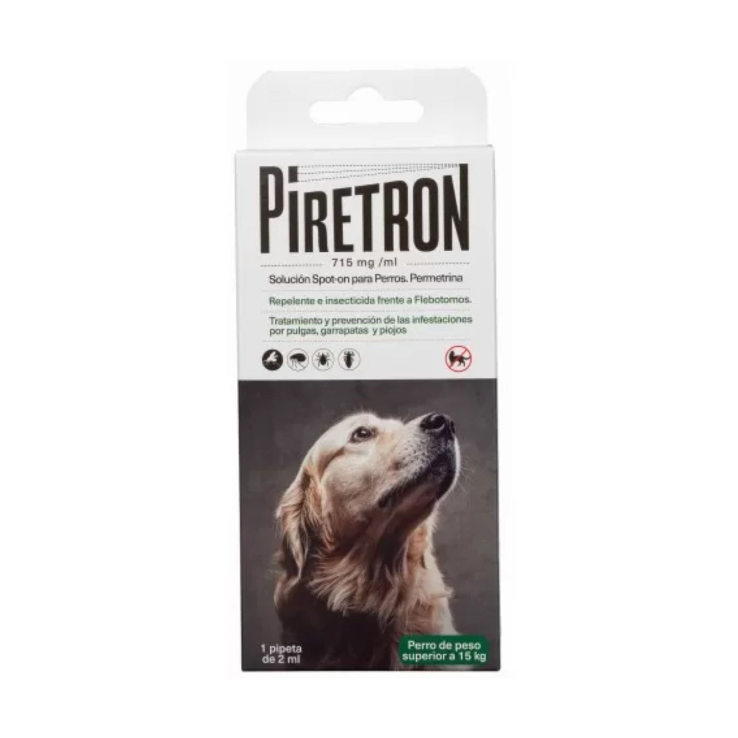 Pipeta PIRETRON 715 mg/ml Spot on PERRO 2 ml. 1Ud. Mas de 15 Kg.
