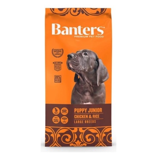 BANTERS DOG PUPPY LARGE CHICKEN&RICE 15 KG.