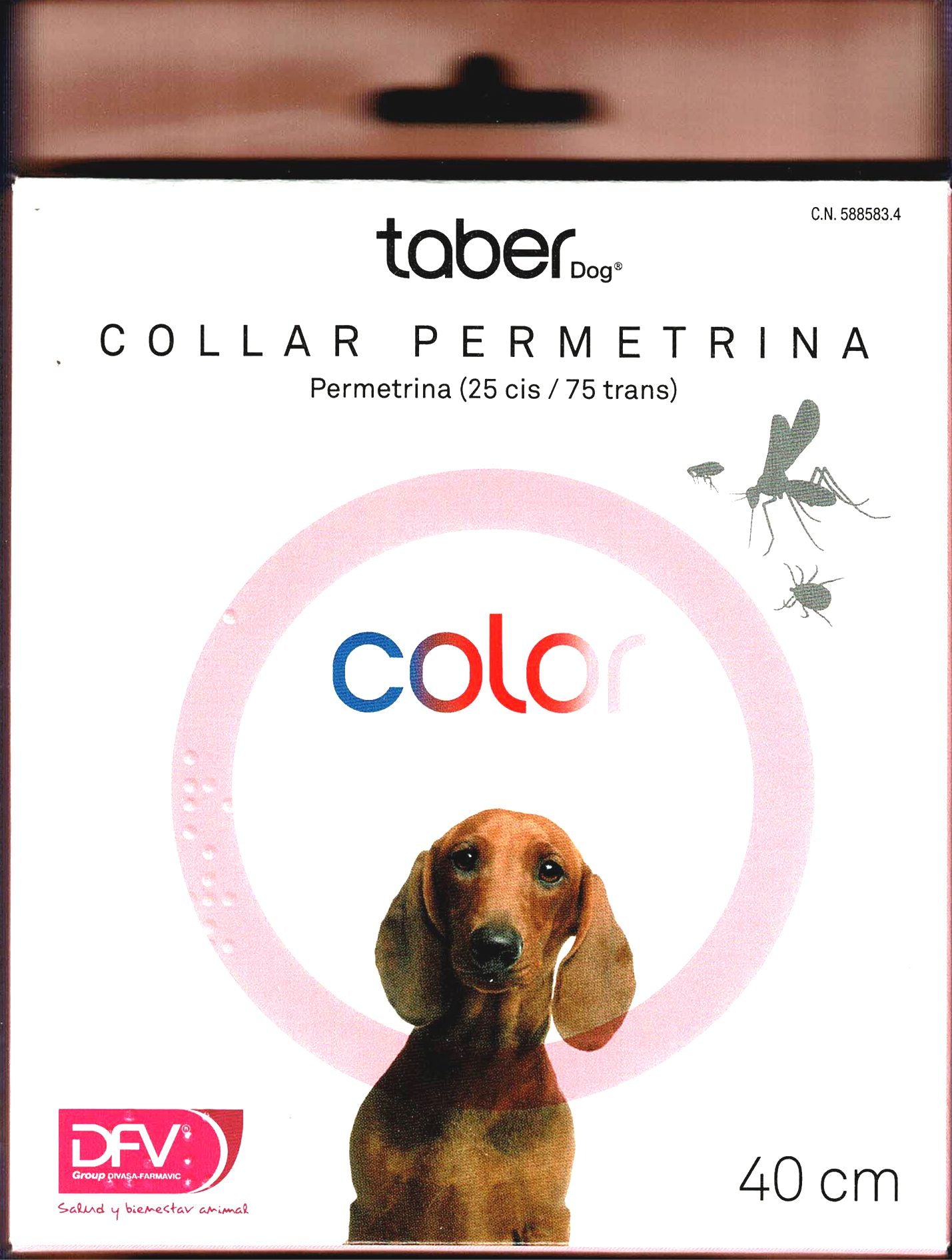 TABERDOG COLLAR PERMETRINA 60cm.ROJO