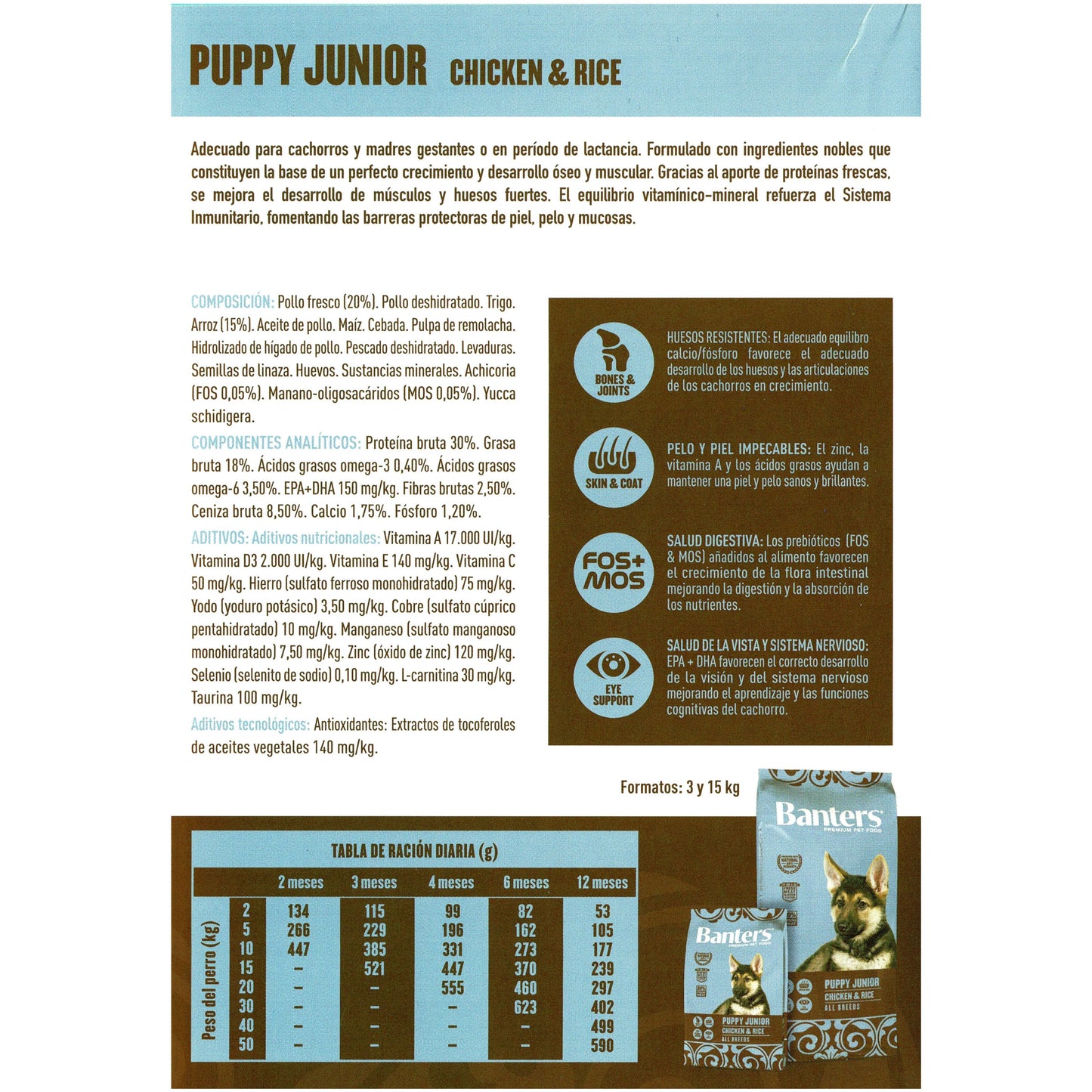 BANTERS DOG PUPPY JUNIOR 3 KG.