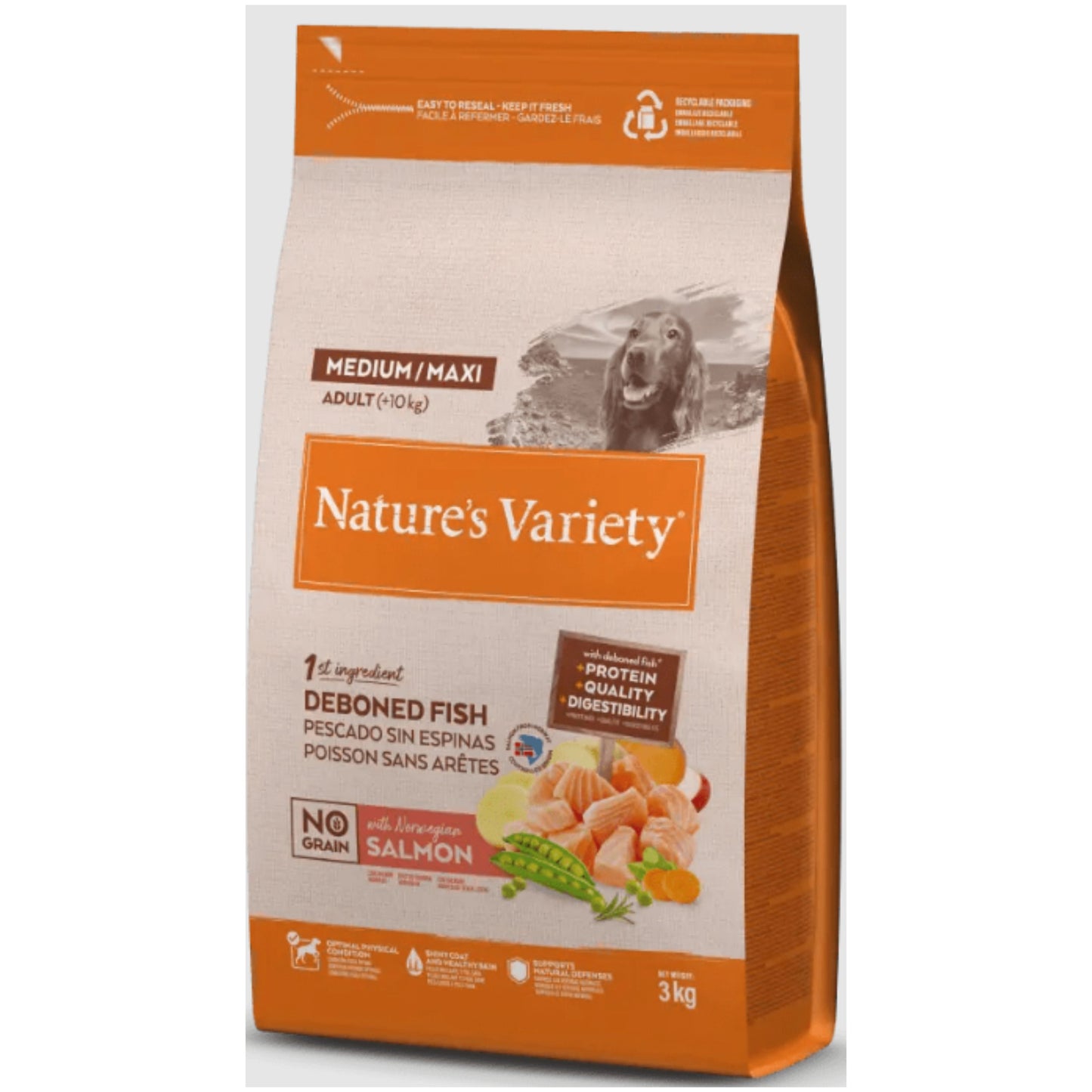NATURES VARIETY HEALTHY GRAIN ADULT MEDIUM POLLO 3Kg.