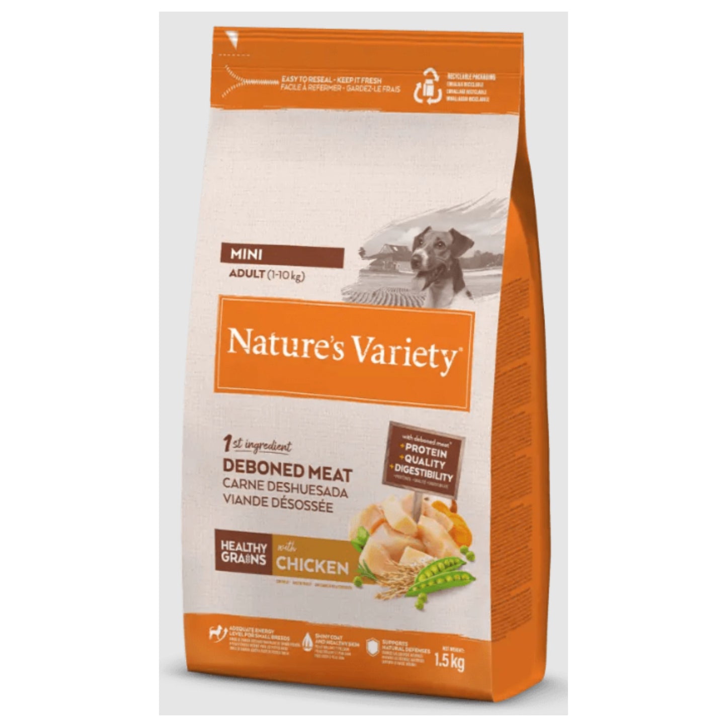 NATURES VARIETY HEALTHY GRAIN ADULT MINI POLLO 3 Kg.