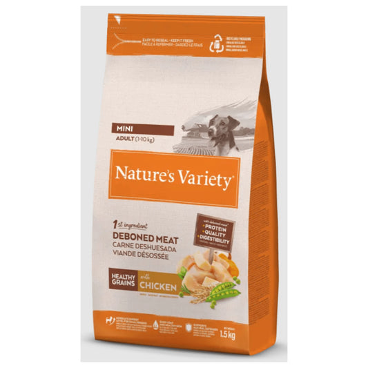 NATURES VARIETY HEALTHY GRAIN ADULT MINI POLLO 3 Kg.