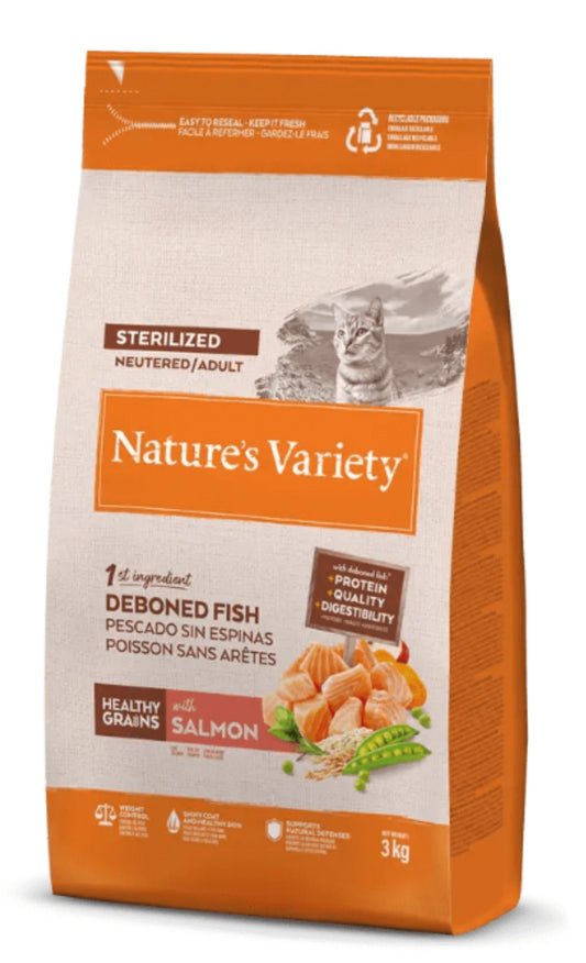 NATURES VARIETY CAT HEALTHY GRAIN STERILI SALMON 3 Kg
