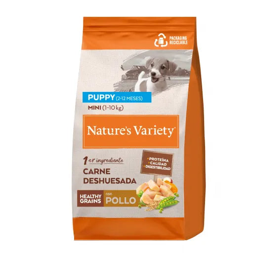 NATURES VARIETY HEALTHY GRAIN PUPPY MINI POLLO 600gr